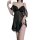 Sexy sheer lace sleep dress featuring adjustable straps and revealing cutouts, perfect for a seductive nightgown look.
