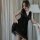 Elegant sheer mesh lace nightgown for women, featuring delicate lace details and a flowing design, perfect for plus-size comf...