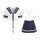Plus size sexy student uniform set - schoolgirl style pleated skirt & sailor top jk outfit for women