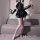 Genuine pu leather devil costume set - seductive role play lingerie outfit for women, featuring gothic design elements and la...