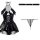 Genuine pu leather devil costume set - seductive role play lingerie outfit for women featuring a corset, tutu skirt, and thig...