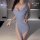 Woman wearing pure allure lace cutout high-waist split dress - qqny seductive lingerie dress for small bust enhancement, posi...