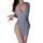 Woman wearing a light blue ribbed dress with side cutouts and a high slit, showcasing the pure allure lace cutout high-waist ...