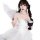 A woman poses elegantly in a white sheer ballet-inspired lingerie dress, featuring delicate lace and angel wings, perfect for...