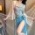 Vintage embroidered hanfu sleep dress with classical doudou belly wrap, featuring delicate floral design and sheer fabric for...