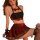 Sexy red bow pleated skirt with black halter top, perfect for jk uniform roleplay outfits.