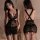 Pure & alluring lace bodycon sleepwear for women – sheer mesh slip dress with cut-out details, secretarial style nightwear fe...