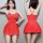 Sexy sheer babydoll nightgown with backless design, perfect for women seeking allure and comfort in a vibrant red color.