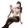 Woman in white blouse and black skirt holding phone, showcasing pure & alluring lingerie set - premium seductive secretarial ...