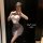 Woman in mirror selfie wearing white lace top and gray satin skirt from pure & alluring lingerie set for women – luxury seduc...