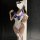 Woman wearing white and blue sailor-style lingerie set with bow, cat ears, and thigh-high stockings – pure & alluring lingeri...