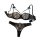 Black sheer lace bra set with underwire and bow straps, paired with matching thong. lightweight sensual lingerie for small bu...