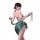 Pure & alluring womens exotic bralette set – sensual minimalist lingerie for date night, featuring a sleek green wrap and ele...