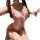 Woman wearing pink leopard print pure & alluring womens lingerie set – seductive bunny girl outfit with luxe sensual design, ...