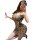 Woman posing in leopard print lingerie dress, holding phone for selfie. pure & alluring womens lingerie set – sensual sleep d...