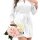 A woman wears a white pure color sexy summer sleep dress made of lightweight ice silk, featuring long sleeves and a tie belt....