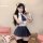Pure love jimo schoolgirl chiffon shirt & pleated skirt set - cute jk uniform style lingerie outfit featuring cat ears and ti...