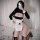 Pure & playful anime maid costume - seductive low-cut cosplay dress for women, cute roleplay outfit featuring black and white...