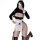 Pure & playful anime maid costume - seductive low-cut cosplay dress for women, cute roleplay outfit featuring black and white...