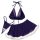 Purple velvet bunny girl lingerie set with halter top and fluffy trim skirt.