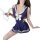 Pure & playful bunny girl outfit - schoolgirl-style lingerie with open-crotch swimsuit skirt