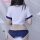 Pure & playful college girl lingerie set featuring matching white top with navy accents, designed for a cute and playful look...