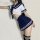 Pure & playful japanese sailor uniform set - sexy student costume for role play & lingerie, featuring a white crop top with n...