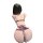 Woman wearing pure & playful lace lingerie set with bow & pearl bodysuit – seductive womens sensual underwear, back view.