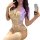 Woman in white lace lingerie set with sheer bodice, garter straps, and matching stockings. seductive sleepwear style.