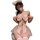 Woman in pink maid-style lingerie set with bow, tulle skirt, and bunny ears. pure & playful lingerie set - seductive maid out...