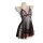 Black lace lingerie set with sheer overlay, featuring a seductive uniform style design for playful bedroom elegance.