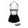 Black and white pure & playful lingerie set with halter top, shorts, and garter straps for romantic nights.