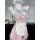 Pink and white lingerie set with lace trim, bow accents, and a maid-style apron on a mannequin.