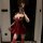 Woman in red sheer lingerie set with lace details, posing playfully for mirror selfie. pure & playful lingerie set - sexy sle...