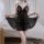 Woman wearing black sheer lingerie sleep dress with lace detailing, flirty and sensual nightwear for women.