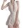 Woman wearing a white sheer sleep dress with lace waistband, part of the pure & playful lingerie sleep set for romantic bedro...