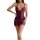 Woman modeling purple lace sleep dress with bows, sheer fabric, and scalloped hem — pure & playful lingerie sleepwear set for...