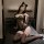 Woman in black polka-dot lingerie set with cat ears, showcasing pure & playful lingerie for small busts - seductive no-remove...