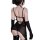 Pure & playful lingerie set - sparkling sheer mesh bodysuit with cutout straps & matching gloves