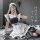 Pure & playful maid costume set - cute japanese schoolgirl cosplay outfit with black stockings & princess style