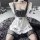 Pure & playful maid costume set - cute japanese schoolgirl cosplay outfit with black stockings & princess style