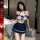 Pure & playful student-style lingerie set – japanese sailor uniform jk outfit for role play, featuring a navy blue and white ...
