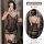 Woman wearing black sheer lace babydoll nightgown with adjustable straps, front and back views shown.