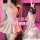 Pure & seductive bunny girl cosplay costume - lace trim sheer maid dress with short skirt & sexy sleepwear