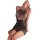 Woman wearing a sexy strapless bodycon nightclub set with a sheer top and fitted skirt, showcasing the pure & seductive busty...
