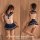 Pure & seductive lingerie set - modest yet sexy student-style jk uniform sleepwear with open-crotch design