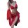 Red lingerie set with sheer sleeves and gold accents, perfect for couples, cosplay, or intimate roleplay.