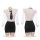 Sheer white blouse with black tie and mini skirt - pure & seductive lingerie set, sexy sleepwear for women.