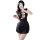 Sexy black qipao-style lace nightgown with deep cleavage cutouts, perfect for role play and intimate nights.