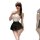 Elegant black and white panda-themed lingerie set featuring a playful top with a cute face design and a pleated skirt, perfec...